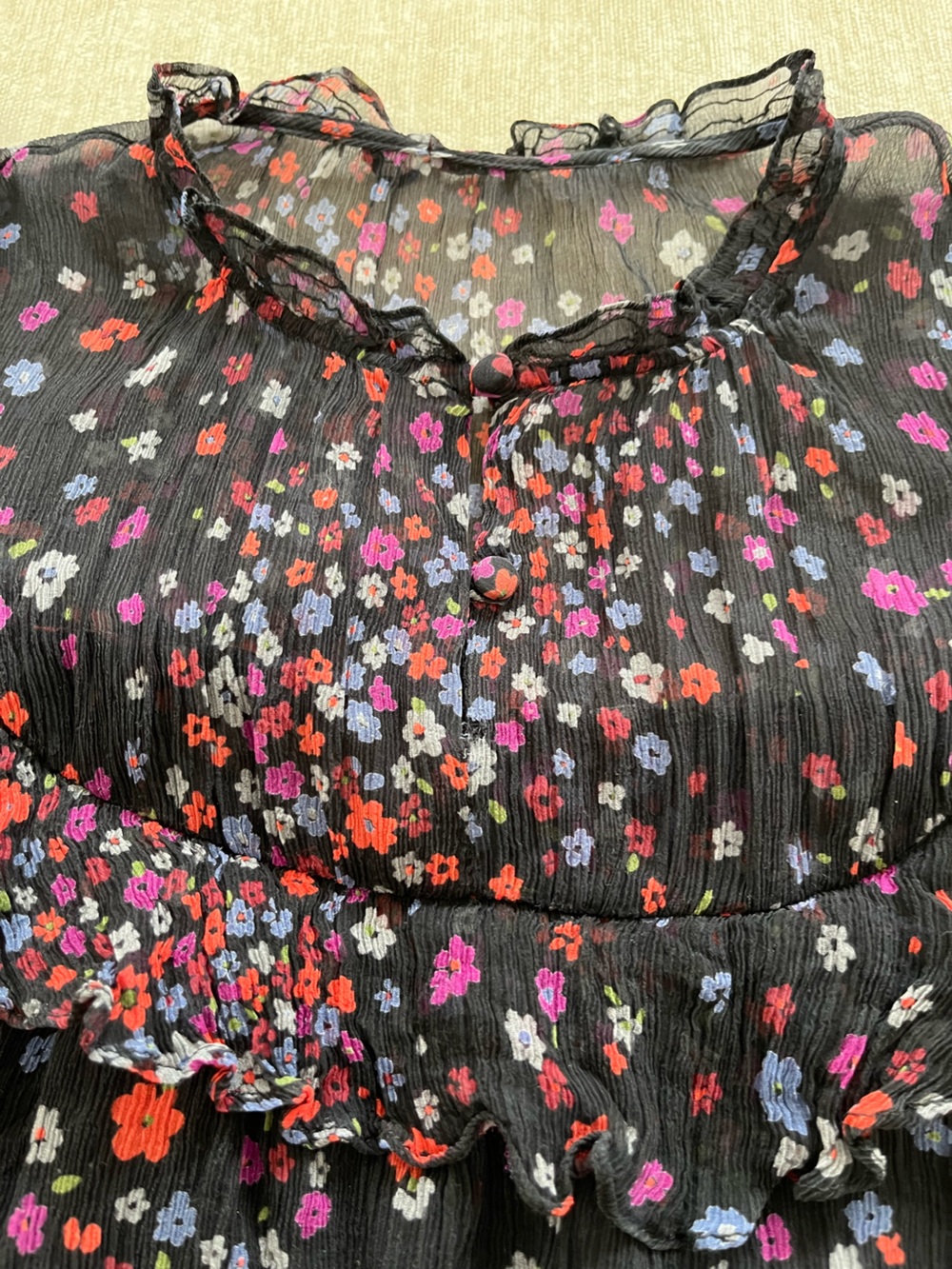 BARNEYS NEW YORK Silk flutter Blouse Floral - Picture 4 of 14